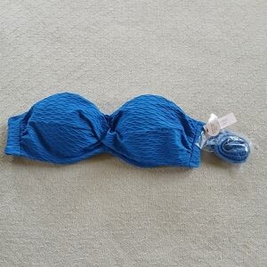 victorias secret ♡ push up swim bikini bra 34a blue sexy strapless